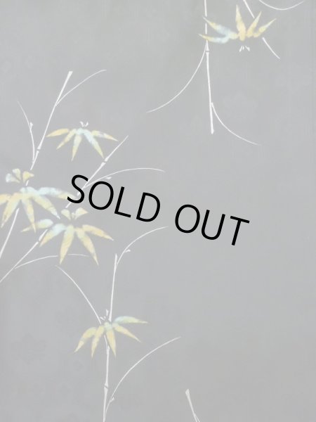 画像3: L0914A Mint  羽織 女性用着物  シルク(正絹)   黒, 笹 【中古】 【USED】 【リサイクル】 ★★★★☆ (3)