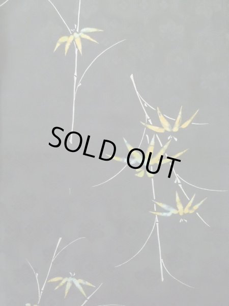 画像4: L0914A Mint  羽織 女性用着物  シルク(正絹)   黒, 笹 【中古】 【USED】 【リサイクル】 ★★★★☆ (4)