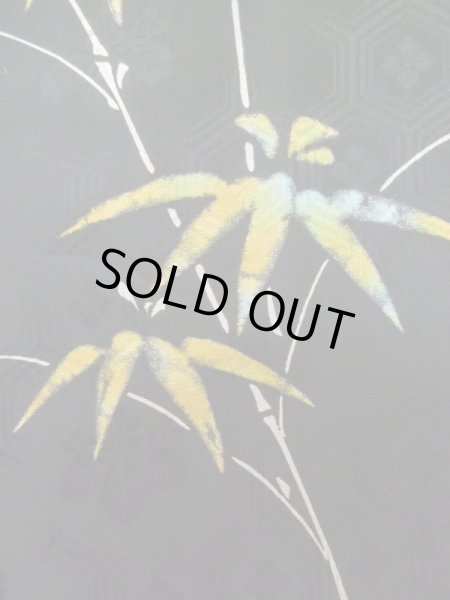 画像5: L0914A Mint  羽織 女性用着物  シルク(正絹)   黒, 笹 【中古】 【USED】 【リサイクル】 ★★★★☆ (5)