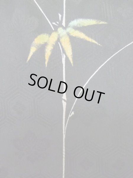 画像6: L0914A Mint  羽織 女性用着物  シルク(正絹)   黒, 笹 【中古】 【USED】 【リサイクル】 ★★★★☆ (6)