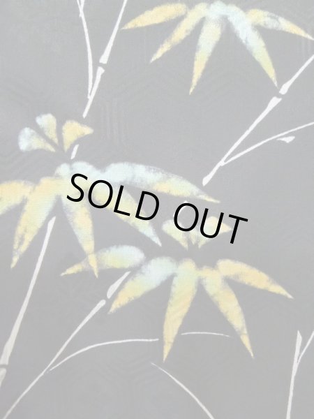 画像7: L0914A Mint  羽織 女性用着物  シルク(正絹)   黒, 笹 【中古】 【USED】 【リサイクル】 ★★★★☆ (7)