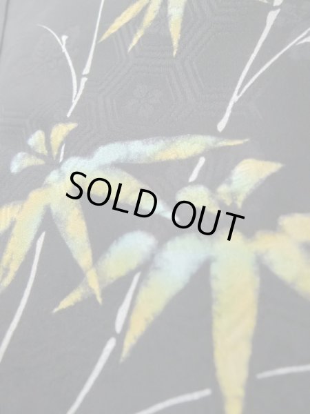 画像8: L0914A Mint  羽織 女性用着物  シルク(正絹)   黒, 笹 【中古】 【USED】 【リサイクル】 ★★★★☆ (8)