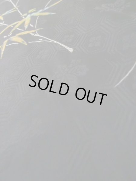 画像9: L0914A Mint  羽織 女性用着物  シルク(正絹)   黒, 笹 【中古】 【USED】 【リサイクル】 ★★★★☆ (9)