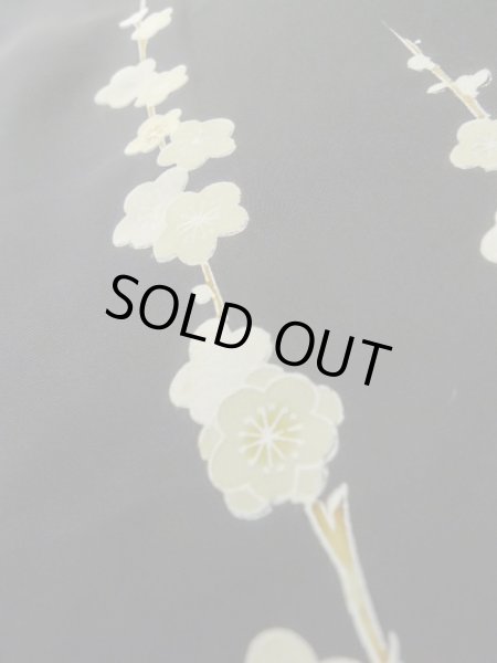 画像8: L0914B  羽織 女性用着物  シルク（正絹）   黒, 桜 【中古】 【USED】 【リサイクル】 ★★★★☆ (8)