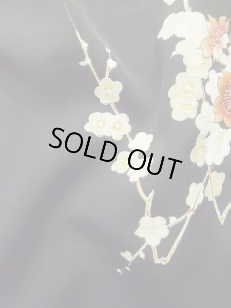画像11: L0914B  羽織 女性用着物  シルク（正絹）   黒, 桜 【中古】 【USED】 【リサイクル】 ★★★★☆ (11)