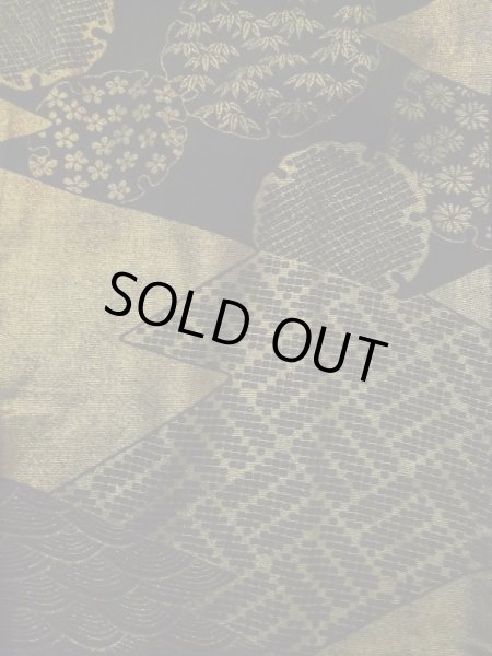 画像4: L0914C  羽織 女性用着物  シルク(正絹)   黒, 花 【中古】 【USED】 【リサイクル】 ★★★☆☆ (4)