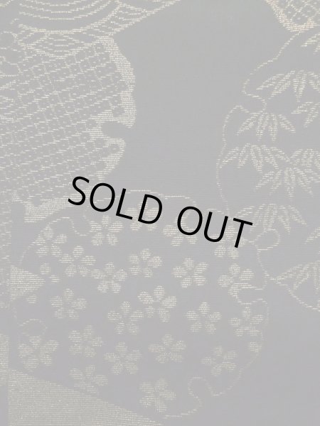 画像7: L0914C  羽織 女性用着物  シルク(正絹)   黒, 花 【中古】 【USED】 【リサイクル】 ★★★☆☆ (7)