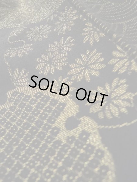 画像10: L0914C  羽織 女性用着物  シルク(正絹)   黒, 花 【中古】 【USED】 【リサイクル】 ★★★☆☆ (10)