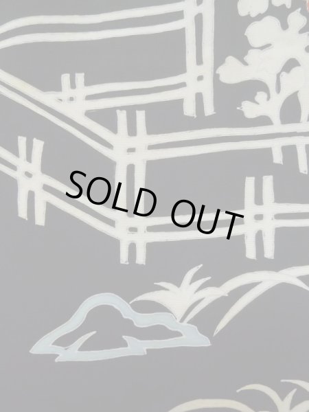 画像7: L0914E Mint  羽織 女性用着物  シルク(正絹)   黒, 花 【中古】 【USED】 【リサイクル】 ★★★★★ (7)