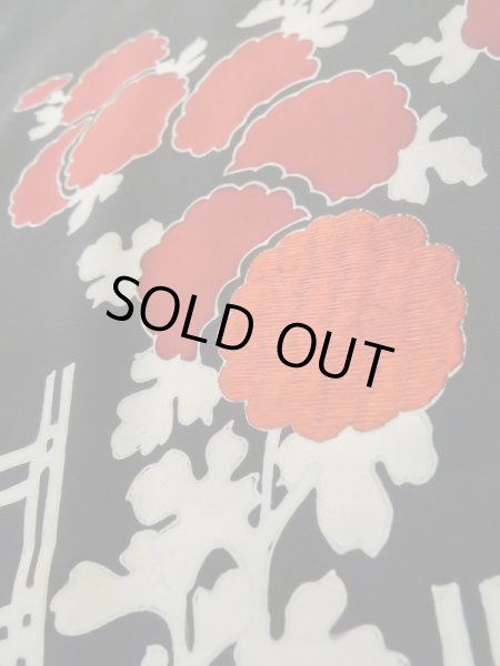 画像8: L0914E Mint  羽織 女性用着物  シルク(正絹)   黒, 花 【中古】 【USED】 【リサイクル】 ★★★★★ (8)