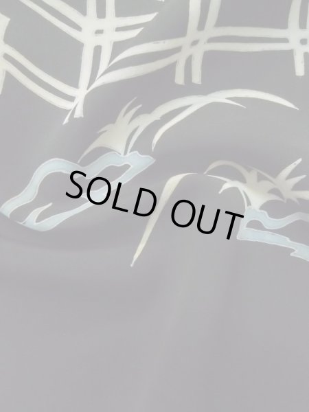 画像11: L0914E Mint  羽織 女性用着物  シルク(正絹)   黒, 花 【中古】 【USED】 【リサイクル】 ★★★★★ (11)