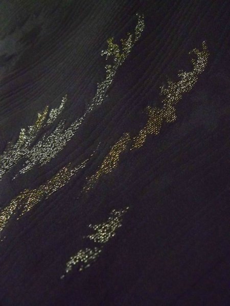 画像8: L0914G  羽織 女性用着物  化繊   黒,  【中古】 【USED】 【リサイクル】 ★★★★☆ (8)