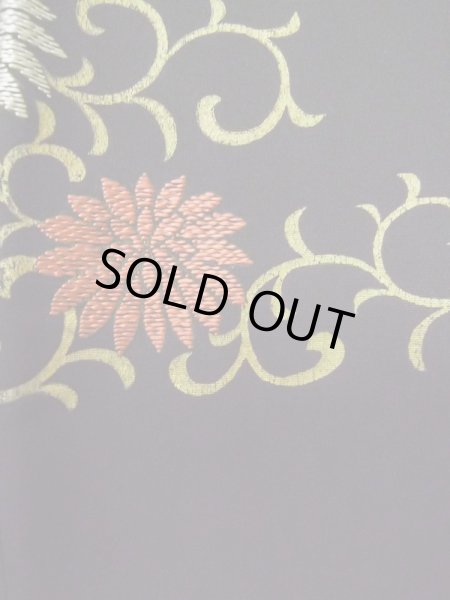 画像5: L0914I Mint  羽織 女性用着物  シルク(正絹)   黒, 菊 【中古】 【USED】 【リサイクル】 ★★★★☆ (5)