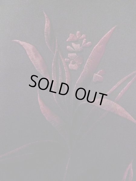 画像5: L0914O  羽織 女性用着物  化繊   黒, 花 【中古】 【USED】 【リサイクル】 ★★☆☆☆ (5)