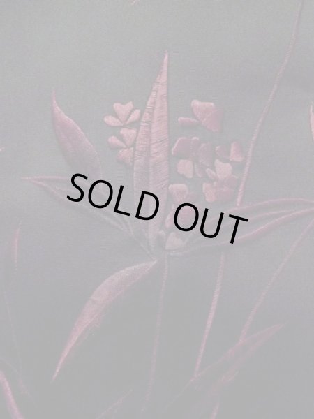 画像6: L0914O  羽織 女性用着物  化繊   黒, 花 【中古】 【USED】 【リサイクル】 ★★☆☆☆ (6)