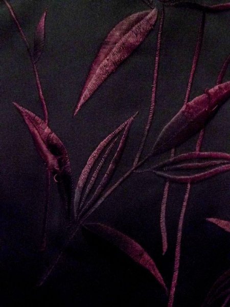 画像7: L0914O  羽織 女性用着物  化繊   黒, 花 【中古】 【USED】 【リサイクル】 ★★☆☆☆ (7)