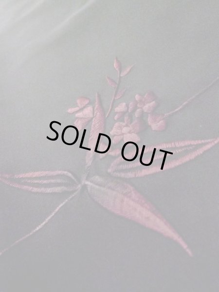 画像9: L0914O  羽織 女性用着物  化繊   黒, 花 【中古】 【USED】 【リサイクル】 ★★☆☆☆ (9)