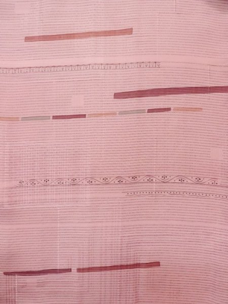 画像4: L0914Q  羽織 女性用着物  シルク（正絹）  淡い 桃色, 線 【中古】 【USED】 【リサイクル】 ★★☆☆☆ (4)