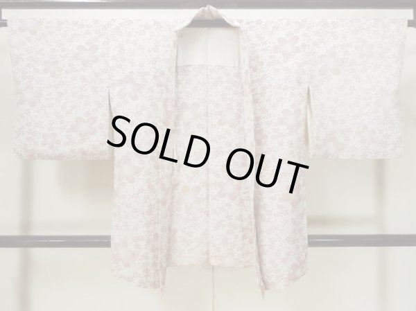 画像1: L0914T  羽織 女性用着物  シルク（正絹）   オフ　ホワイト, 菊 【中古】 【USED】 【リサイクル】 ★★☆☆☆ (1)