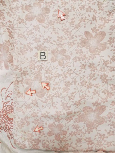 画像16: L0914T  羽織 女性用着物  シルク(正絹)   オフ ホワイト, 菊 【中古】 【USED】 【リサイクル】 ★★☆☆☆ (16)