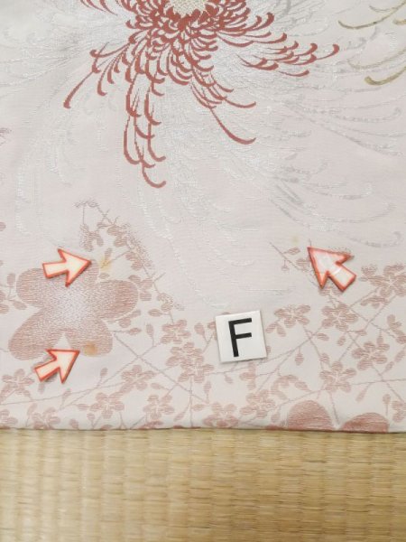 画像20: L0914T  羽織 女性用着物  シルク(正絹)   オフ ホワイト, 菊 【中古】 【USED】 【リサイクル】 ★★☆☆☆ (20)