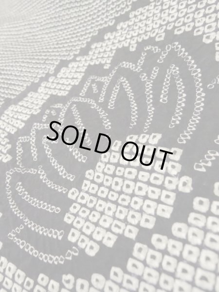 画像7: L0915B  羽織 女性用着物  シルク（正絹）   黒, 花 【中古】 【USED】 【リサイクル】 ★★★☆☆ (7)