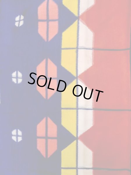 画像3: L0915D  羽織 女性用着物  シルク(正絹)   赤色, 幾何学模様 【中古】 【USED】 【リサイクル】 ★☆☆☆☆ (3)