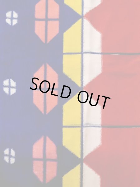 画像4: L0915D  羽織 女性用着物  シルク(正絹)   赤色, 幾何学模様 【中古】 【USED】 【リサイクル】 ★☆☆☆☆ (4)