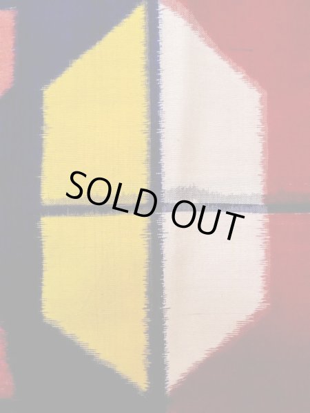 画像6: L0915D  羽織 女性用着物  シルク(正絹)   赤色, 幾何学模様 【中古】 【USED】 【リサイクル】 ★☆☆☆☆ (6)