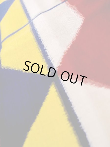 画像10: L0915D  羽織 女性用着物  シルク(正絹)   赤色, 幾何学模様 【中古】 【USED】 【リサイクル】 ★☆☆☆☆ (10)