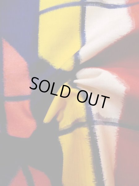 画像11: L0915D  羽織 女性用着物  シルク(正絹)   赤色, 幾何学模様 【中古】 【USED】 【リサイクル】 ★☆☆☆☆ (11)