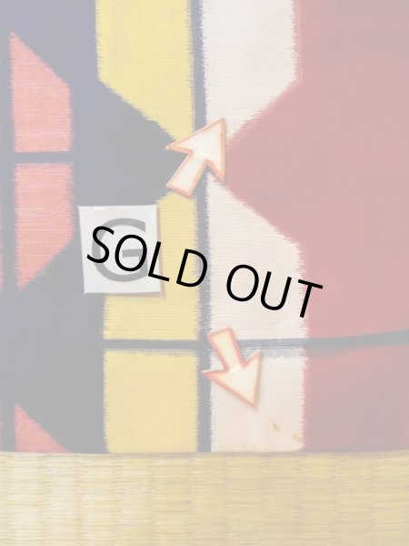 画像20: L0915D  羽織 女性用着物  シルク(正絹)   赤色, 幾何学模様 【中古】 【USED】 【リサイクル】 ★☆☆☆☆ (20)