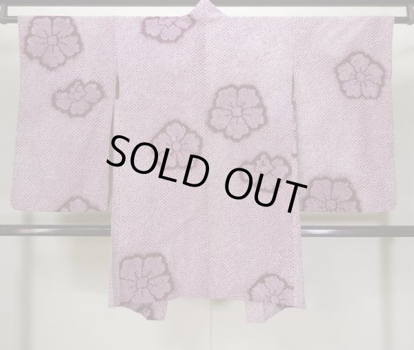 画像2: L0921A Mint  羽織 女性用着物  シルク(正絹) 深い 赤み 紫色, 花 【中古】 【USED】 【リサイクル】 ★★★★☆ (2)