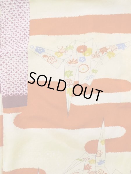 画像15: L0921A Mint  羽織 女性用着物  シルク(正絹) 深い 赤み 紫色, 花 【中古】 【USED】 【リサイクル】 ★★★★☆ (15)