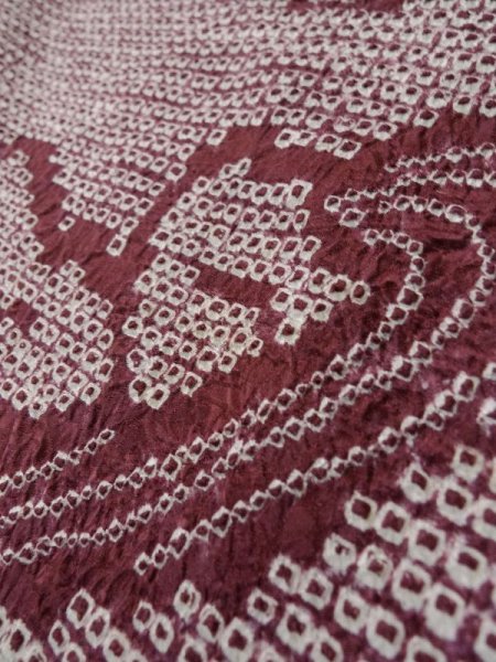 画像9: L0921B  羽織 女性用着物  シルク(正絹)  深い えんじ, 流水 【中古】 【USED】 【リサイクル】 ★★☆☆☆ (9)