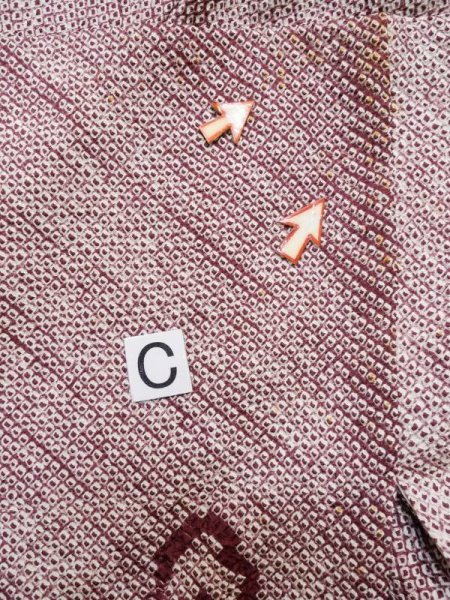 画像15: L0921B  羽織 女性用着物  シルク(正絹)  深い えんじ, 流水 【中古】 【USED】 【リサイクル】 ★★☆☆☆ (15)