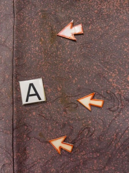 画像14: L0921D  羽織 女性用着物  シルク(正絹)   灰色, バラ 【中古】 【USED】 【リサイクル】 ★★☆☆☆ (14)