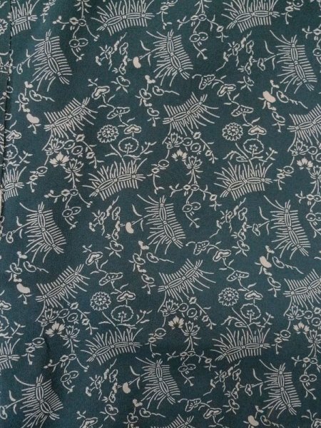 画像3: L0921E  羽織 女性用着物  シルク(正絹)  淡い 青, 花 【中古】 【USED】 【リサイクル】 ★★★☆☆ (3)