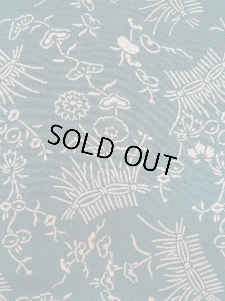 画像6: L0921E  羽織 女性用着物  シルク（正絹）  淡い 青, 花 【中古】 【USED】 【リサイクル】 ★★★☆☆ (6)