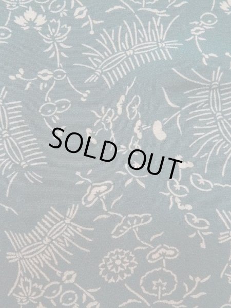 画像7: L0921E  羽織 女性用着物  シルク（正絹）  淡い 青, 花 【中古】 【USED】 【リサイクル】 ★★★☆☆ (7)