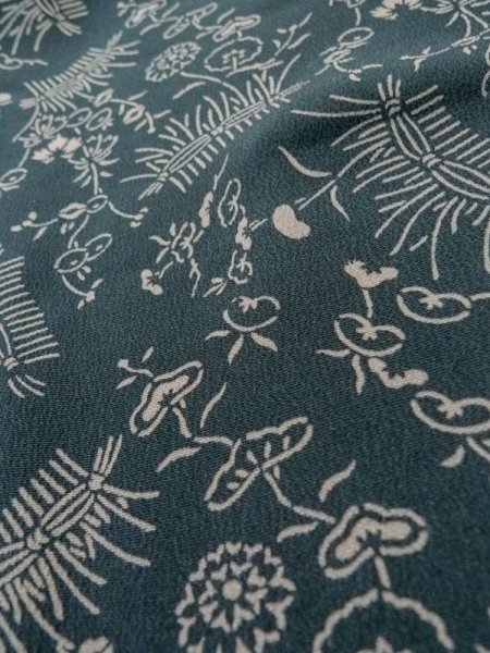 画像8: L0921E  羽織 女性用着物  シルク(正絹)  淡い 青, 花 【中古】 【USED】 【リサイクル】 ★★★☆☆ (8)