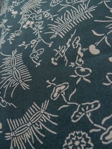 画像10: L0921E  羽織 女性用着物  シルク(正絹)  淡い 青, 花 【中古】 【USED】 【リサイクル】 ★★★☆☆ (10)