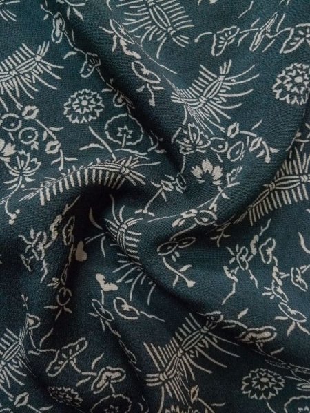 画像12: L0921E  羽織 女性用着物  シルク(正絹)  淡い 青, 花 【中古】 【USED】 【リサイクル】 ★★★☆☆ (12)