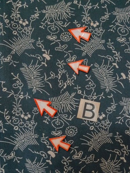 画像15: L0921E  羽織 女性用着物  シルク(正絹)  淡い 青, 花 【中古】 【USED】 【リサイクル】 ★★★☆☆ (15)