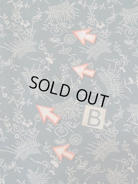 画像15: L0921E  羽織 女性用着物  シルク（正絹）  淡い 青, 花 【中古】 【USED】 【リサイクル】 ★★★☆☆ (15)