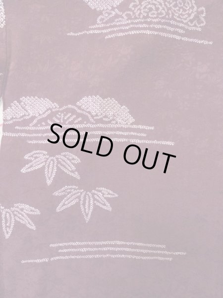 画像3: L0921G  羽織 女性用着物  シルク(正絹) 深い 赤み 紫色, 花 【中古】 【USED】 【リサイクル】 ★★☆☆☆ (3)