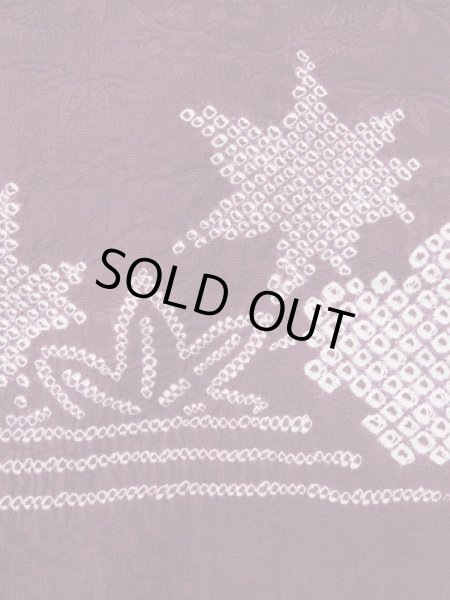 画像5: L0921G  羽織 女性用着物  シルク(正絹) 深い 赤み 紫色, 花 【中古】 【USED】 【リサイクル】 ★★☆☆☆ (5)