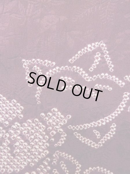 画像7: L0921G  羽織 女性用着物  シルク(正絹) 深い 赤み 紫色, 花 【中古】 【USED】 【リサイクル】 ★★☆☆☆ (7)