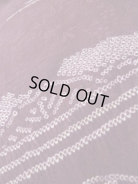 画像8: L0921G  羽織 女性用着物  シルク(正絹) 深い 赤み 紫色, 花 【中古】 【USED】 【リサイクル】 ★★☆☆☆ (8)