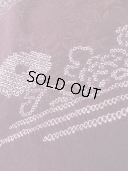 画像9: L0921G  羽織 女性用着物  シルク(正絹) 深い 赤み 紫色, 花 【中古】 【USED】 【リサイクル】 ★★☆☆☆ (9)